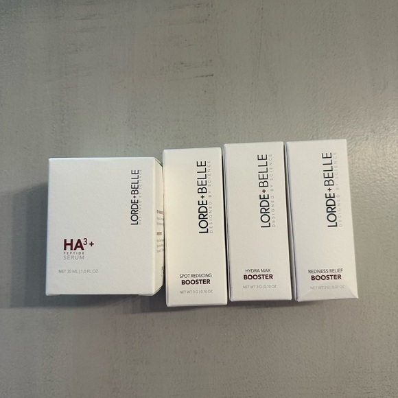 Lorde + Belle HA3+ Peptide Serum w/ Press Top 3 Powder Booster Skincare Set NIB - Picture 2 of 6